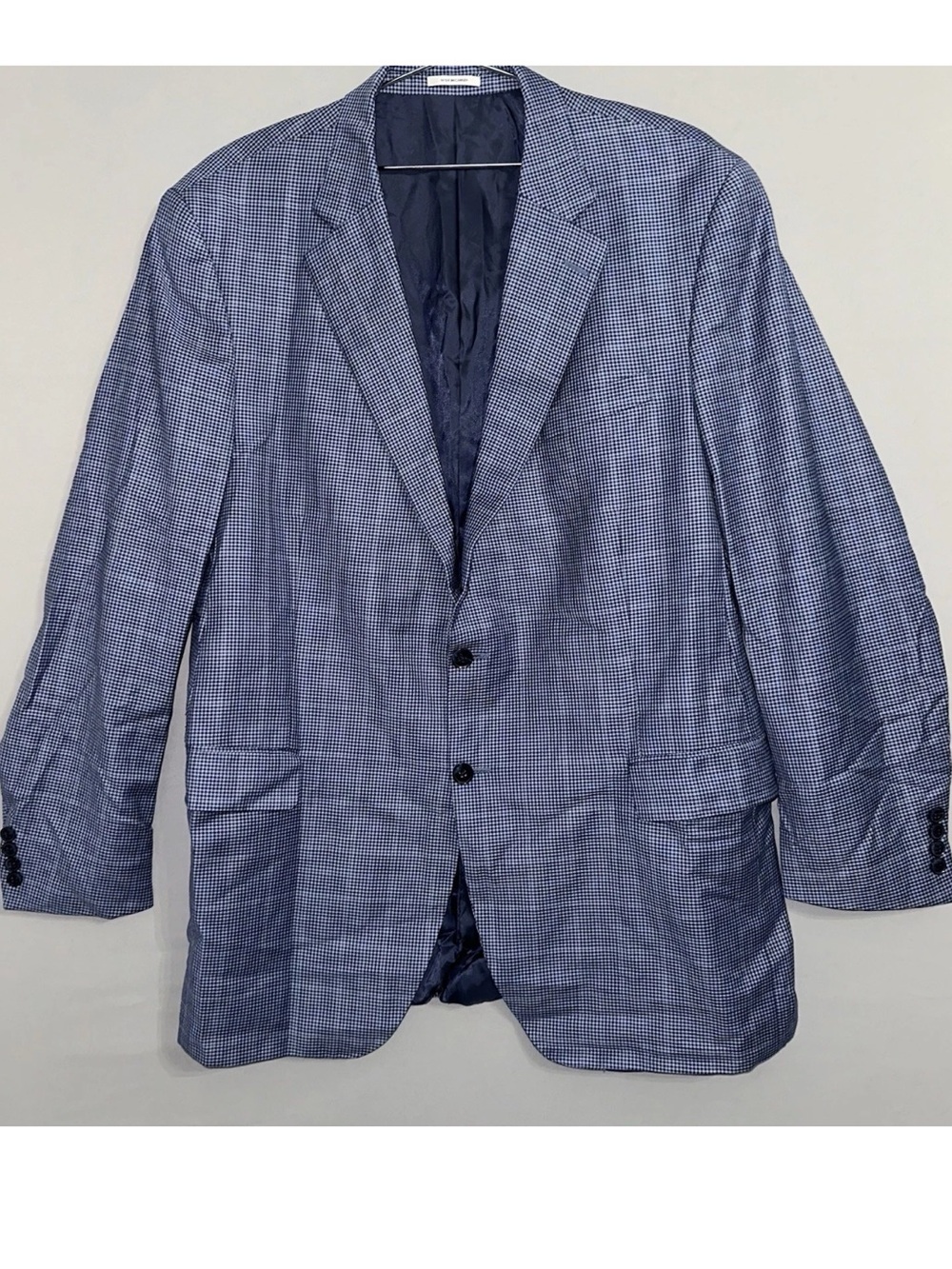 Peter Millar Men's Blue Check Blazer 48XT - Classic Sport Coat Union Made